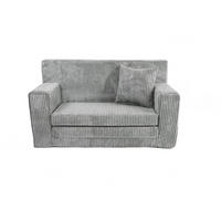 KINDERSOFA aus Kuschel-Cord in Hellgrau - Hellgrau, Textil (83/47/43cm) - Fortisline