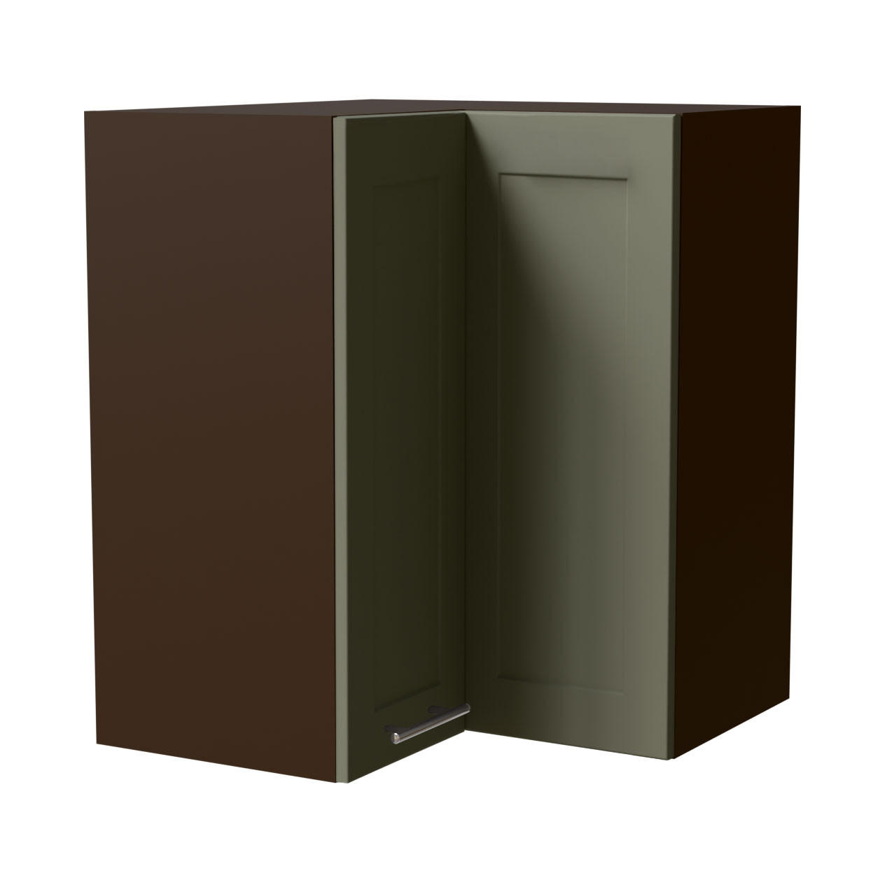 ECKHÄNGESCHRANK Oslo W12/60 Lava / Reed Green Matt 60 / 60 / 72cm - Dunkelgrau/Grün, Holz/Holzwerkstoff (60/72/60cm) - Feldmann-Wohnen