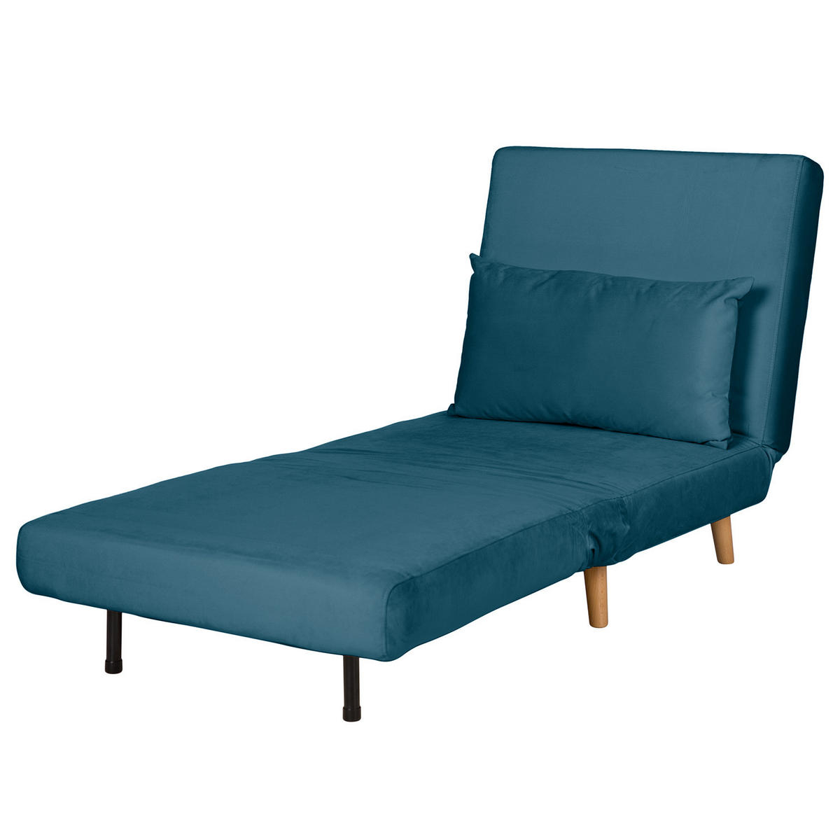 SCHLAFSESSEL - Buchefarben/Dunkelblau, Holz/Buchenholz (77/81/90cm) - home24