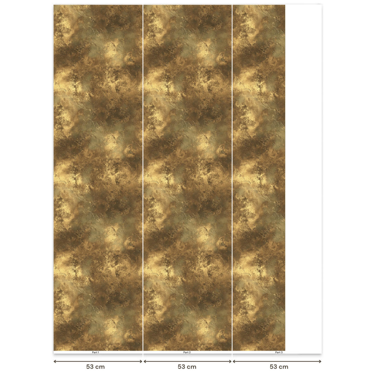 TAPETE - Antik - Metallic-Look - Gold - 140x220 cm - Messingfarben, Papier (140/220cm) - OnlyWow