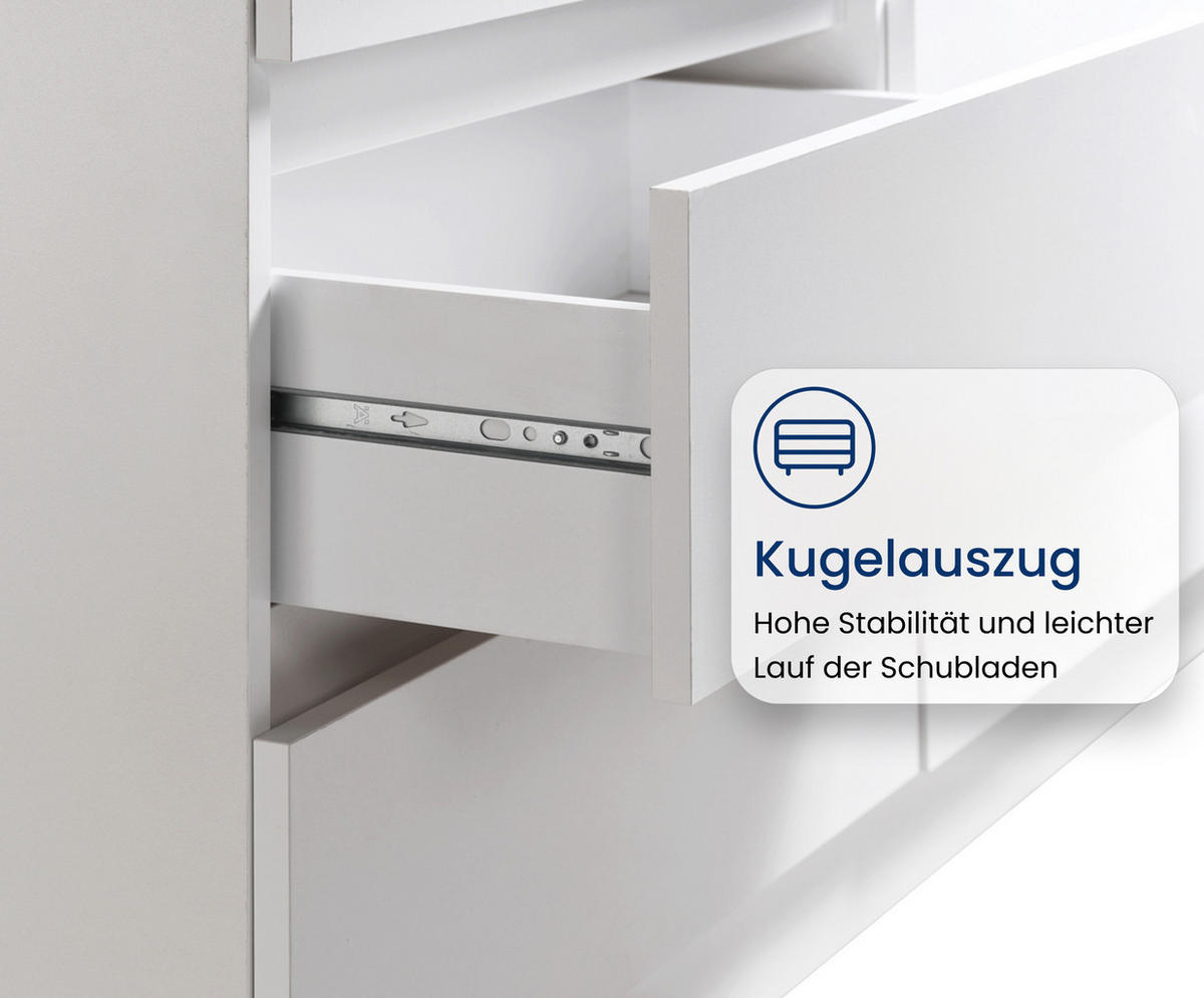 KOMMODE in 76 cm Breite in Weiß - Weiß, Holzwerkstoff (76/87/35cm) - Home Collective