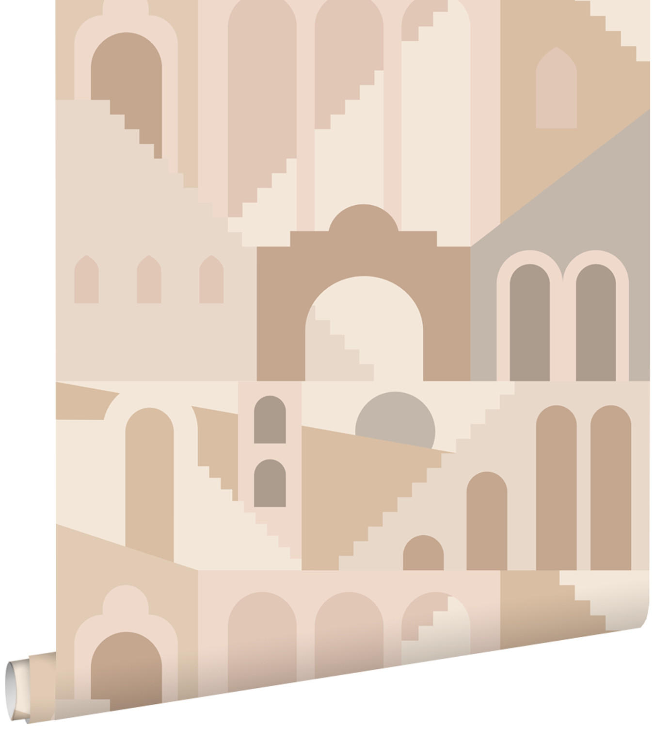 TAPETE Mediterrane Häuser 50 x 900 cm - Beige, Papier (50/900cm) - ESTAhome