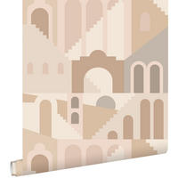 TAPETE Mediterrane Häuser 50 x 900 cm - Beige, Papier (50/900cm) - ESTAhome
