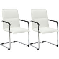 SCHWINGSTUHL 2 Lederlook Weiß - Weiß, Textil/Metall (57/92/59cm) - CLP