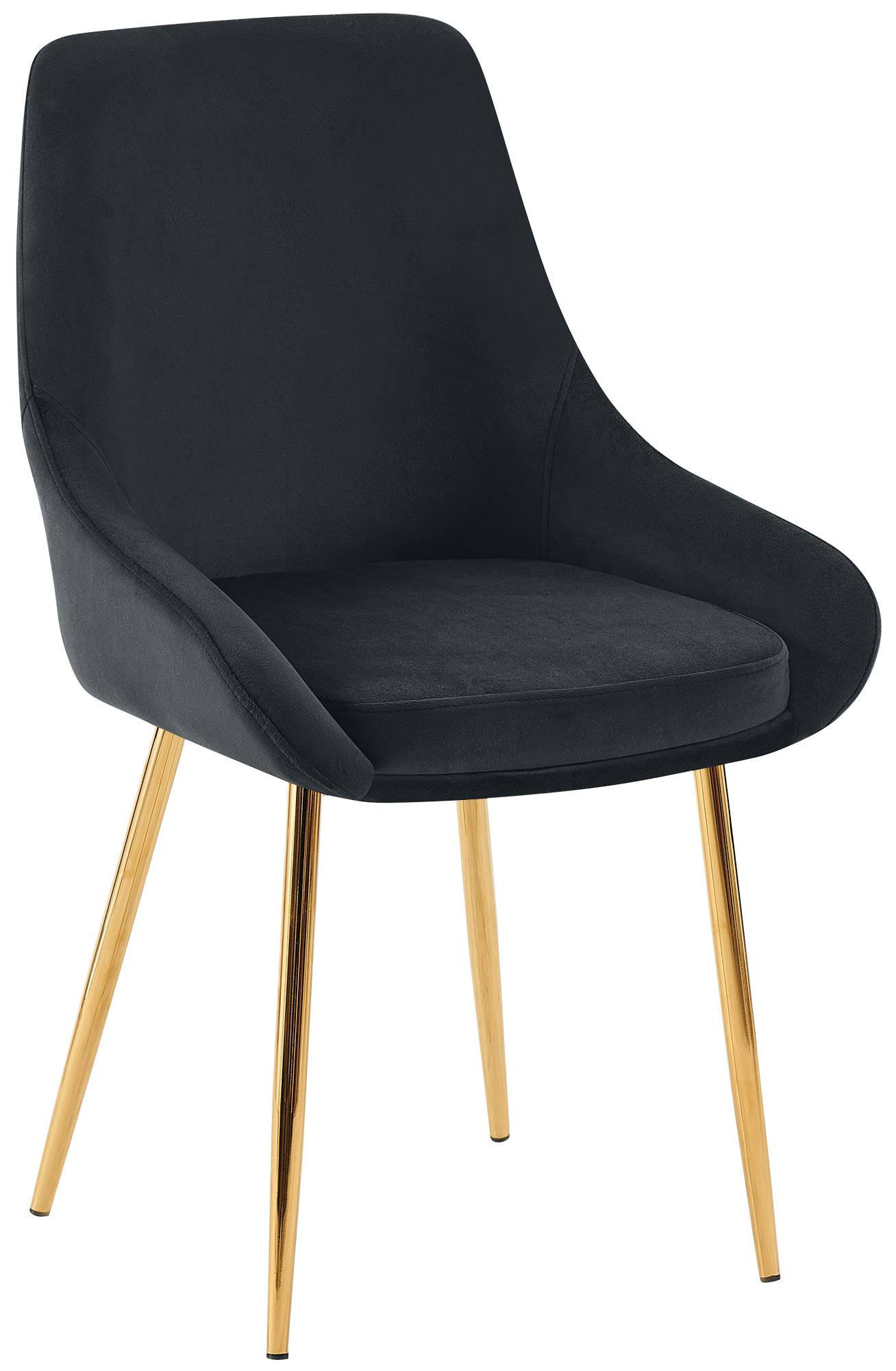 STUHL Samt Schwarz - Goldfarben/Schwarz, Textil (50/86/53cm) - CLP