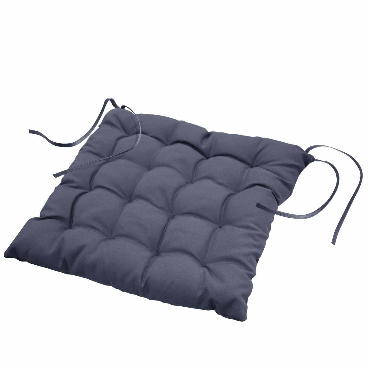 STUHLKISSEN Essentiel 40/40 cm - Dunkelgrau, Textil (40cm) - Douceur d´intérieur