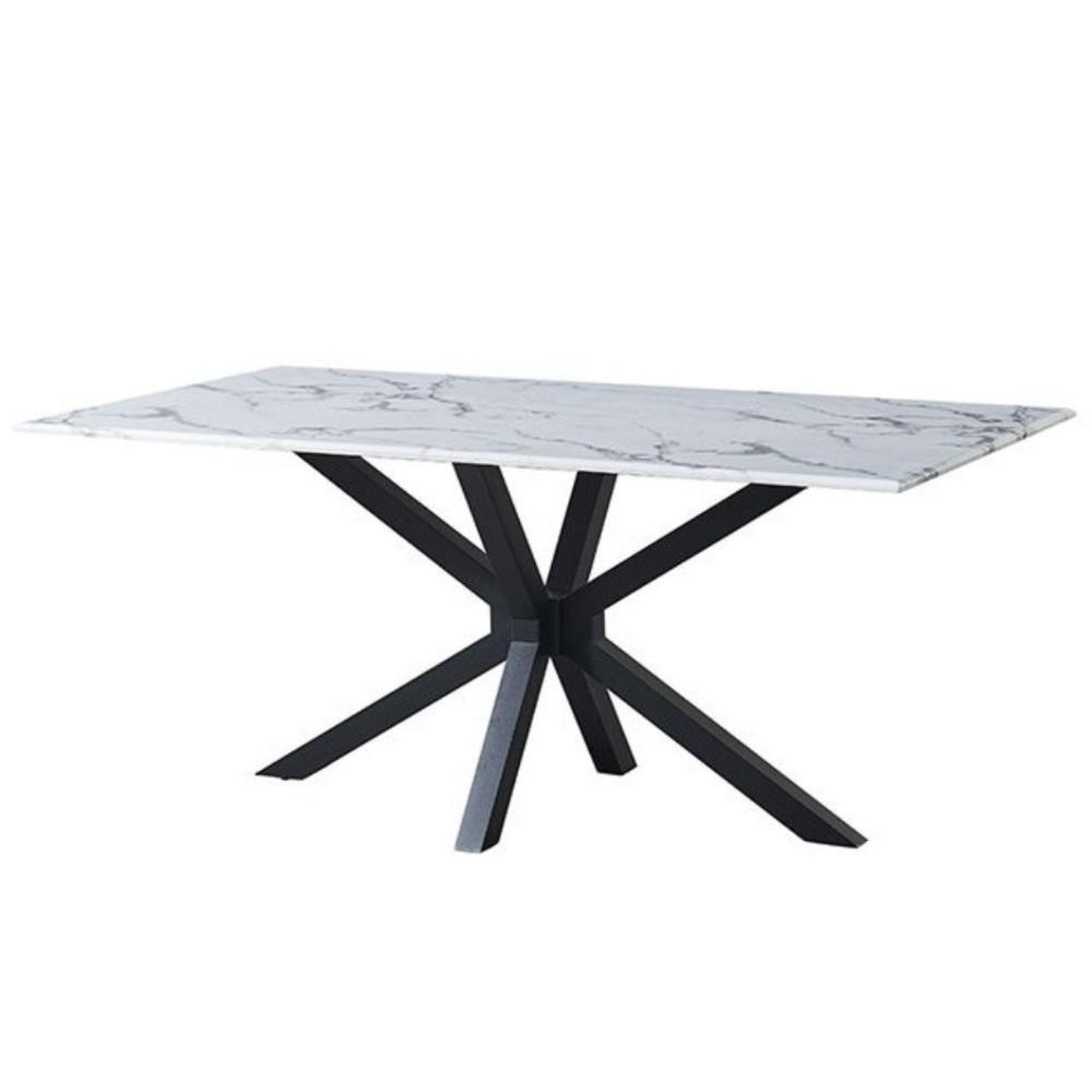 ESSTISCH Terni 180 mit edlen Edelstahlbeinen - Schwarz, Glas (180/100/76cm) - alesvelt