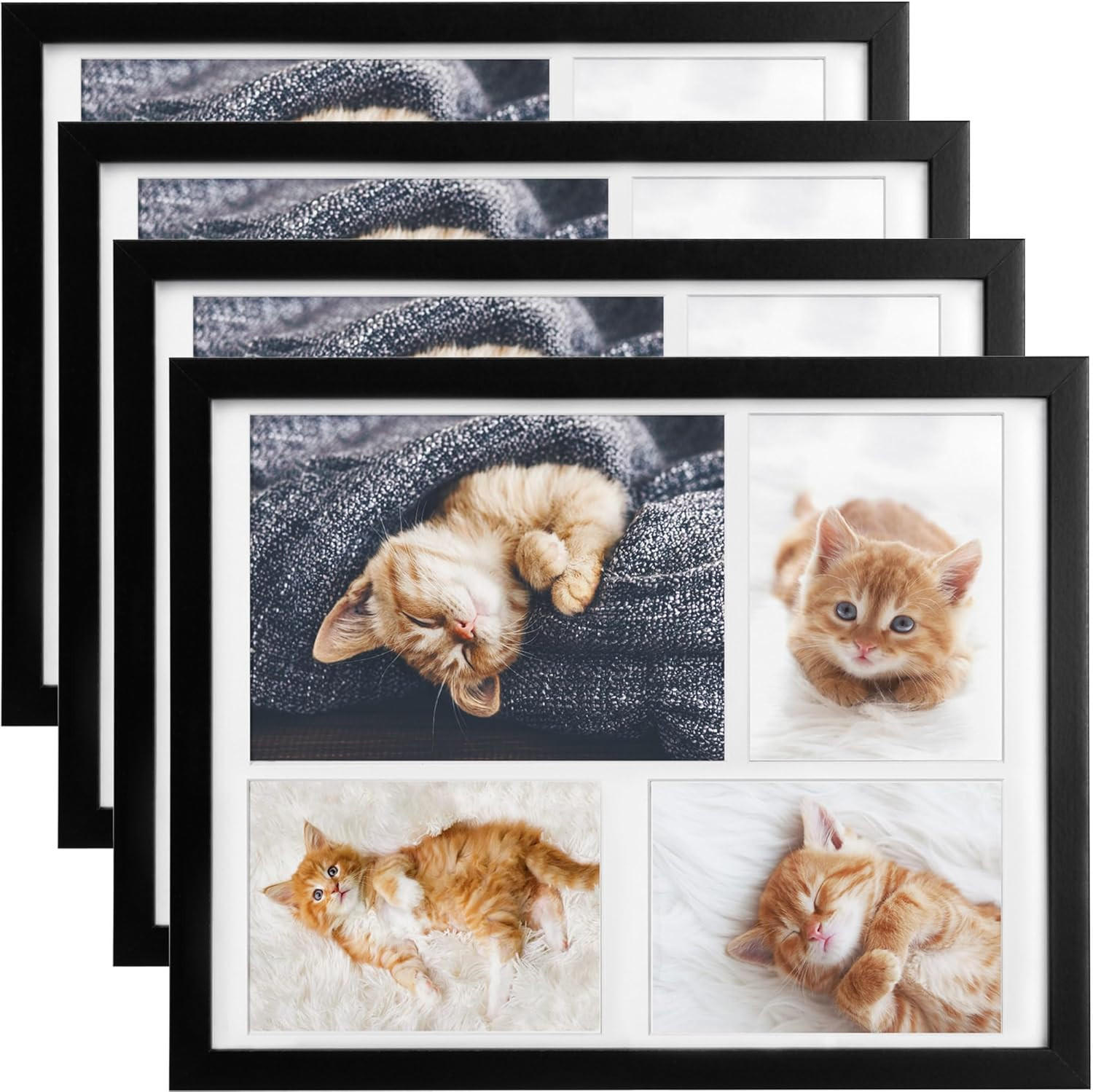 BILDERRAHMEN Galeria 15x21cm + 10x15cm Schwarz (4tlg) - Schwarz, Holzwerkstoff (30/2/37cm) - BoMoe