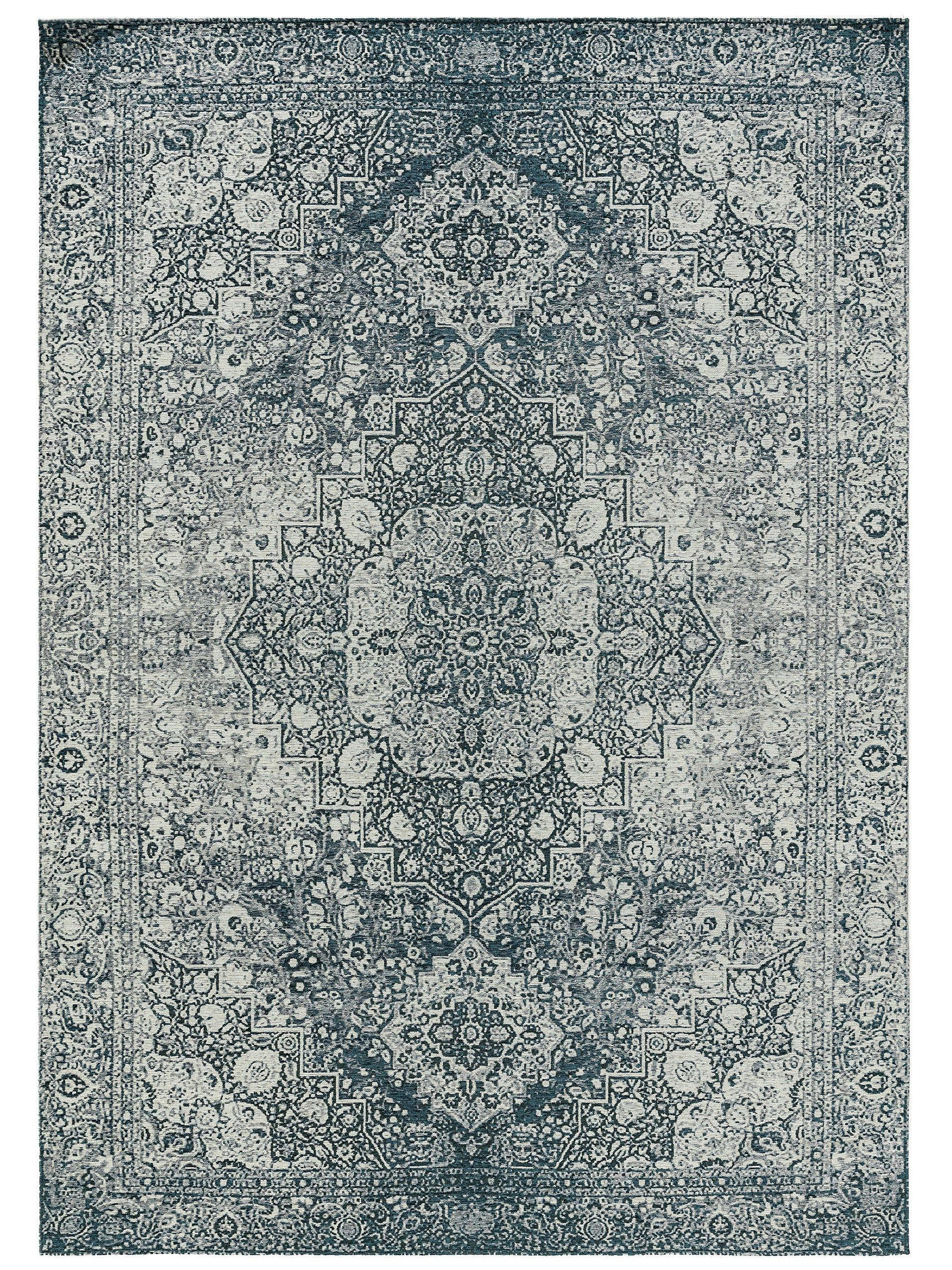 FLACHGEWEBETEPPICH Frencie Blau 160x235 cm - Blau, Textil (160/235cm) - benuta Nest