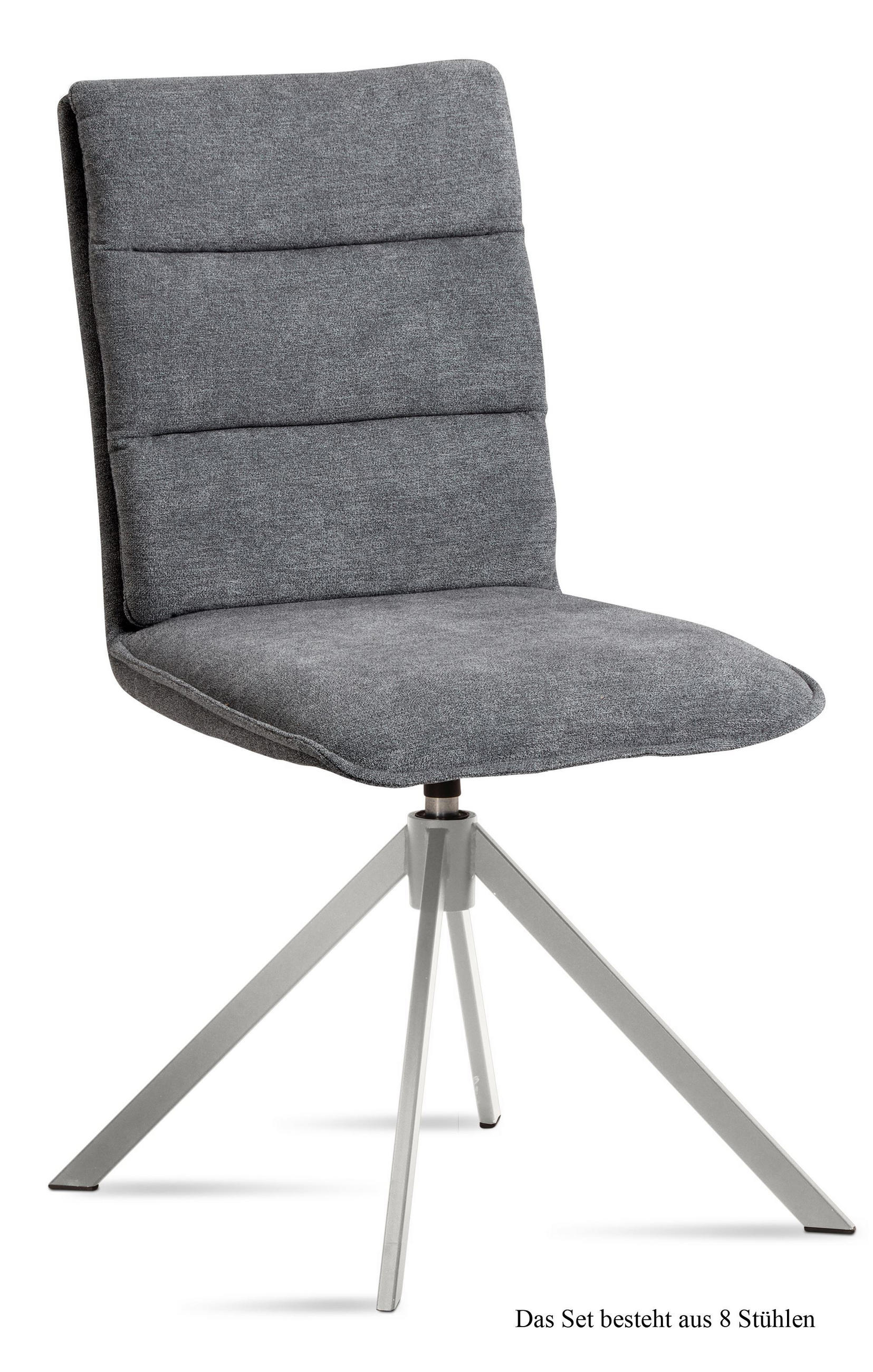 ESSZIMMERSTUHL drehbar (8er-Set) Dulcie 47x92x60 Edelstahl/Grau - Edelstahlfarben/Grau, Kunststoff (60/92/47cm) - 58aufmkessel