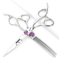 HAARSCHNEIDESCHERE 2-teiliges Set Schwarz 6 Zoll - Silberfarben, Metall (15.2/1.5/15.2cm)