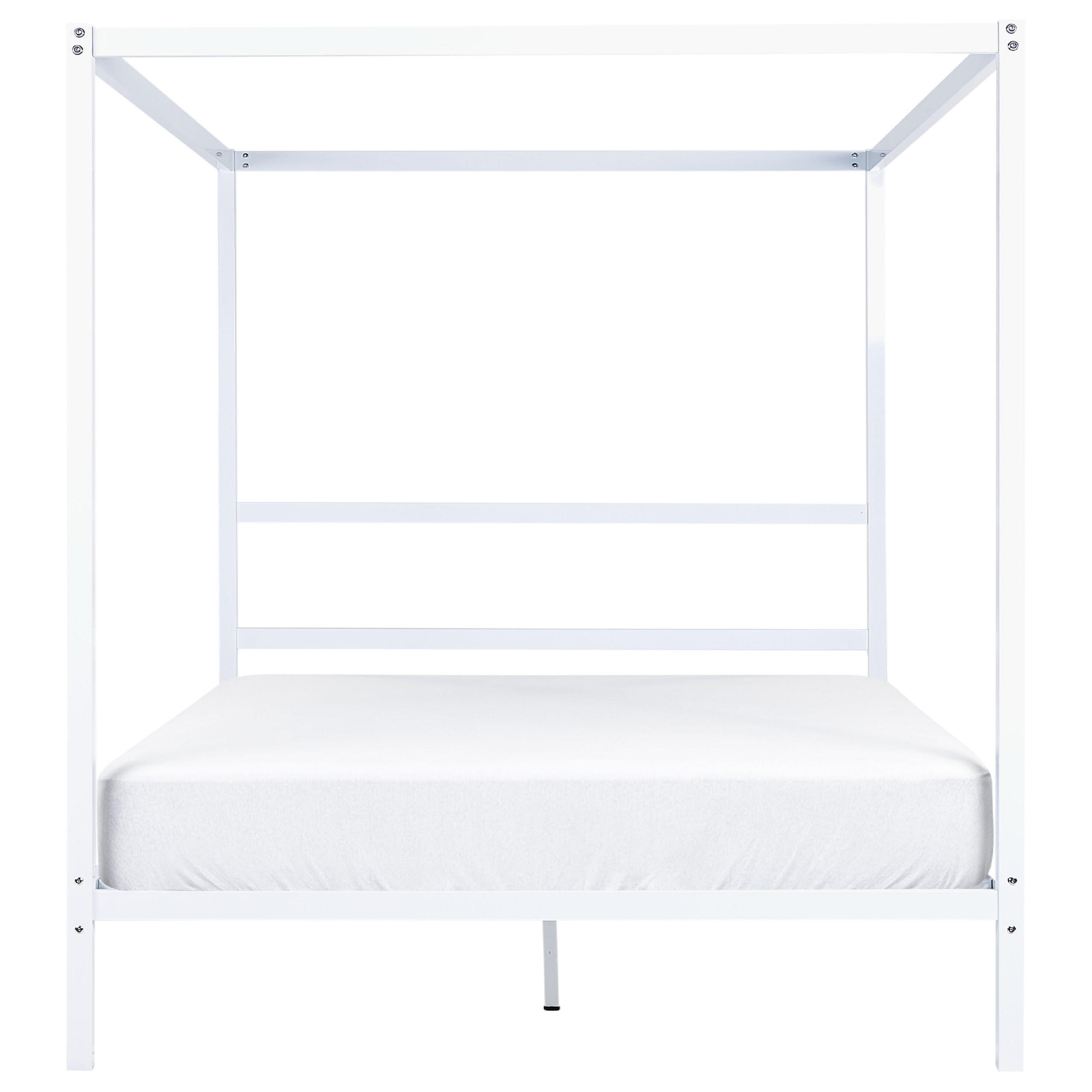 HIMMELBETT 160/200cm Weiß Lestards - Weiß, Metall (160/200cm) - Beliani