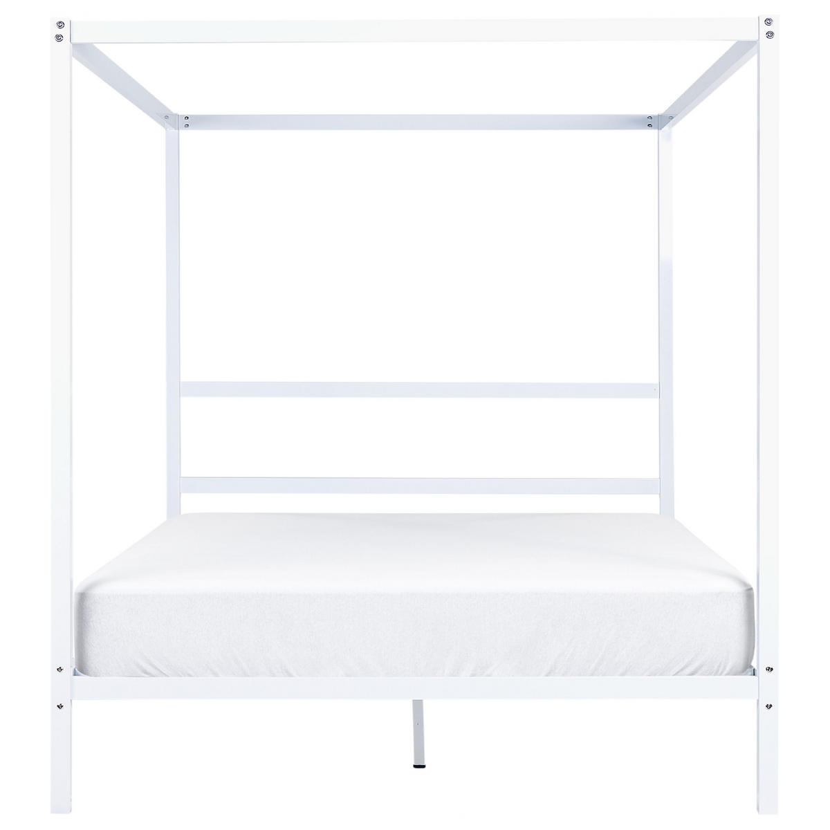 HIMMELBETT 160/200cm Weiß Lestards - Weiß, Metall (160/200cm) - Beliani