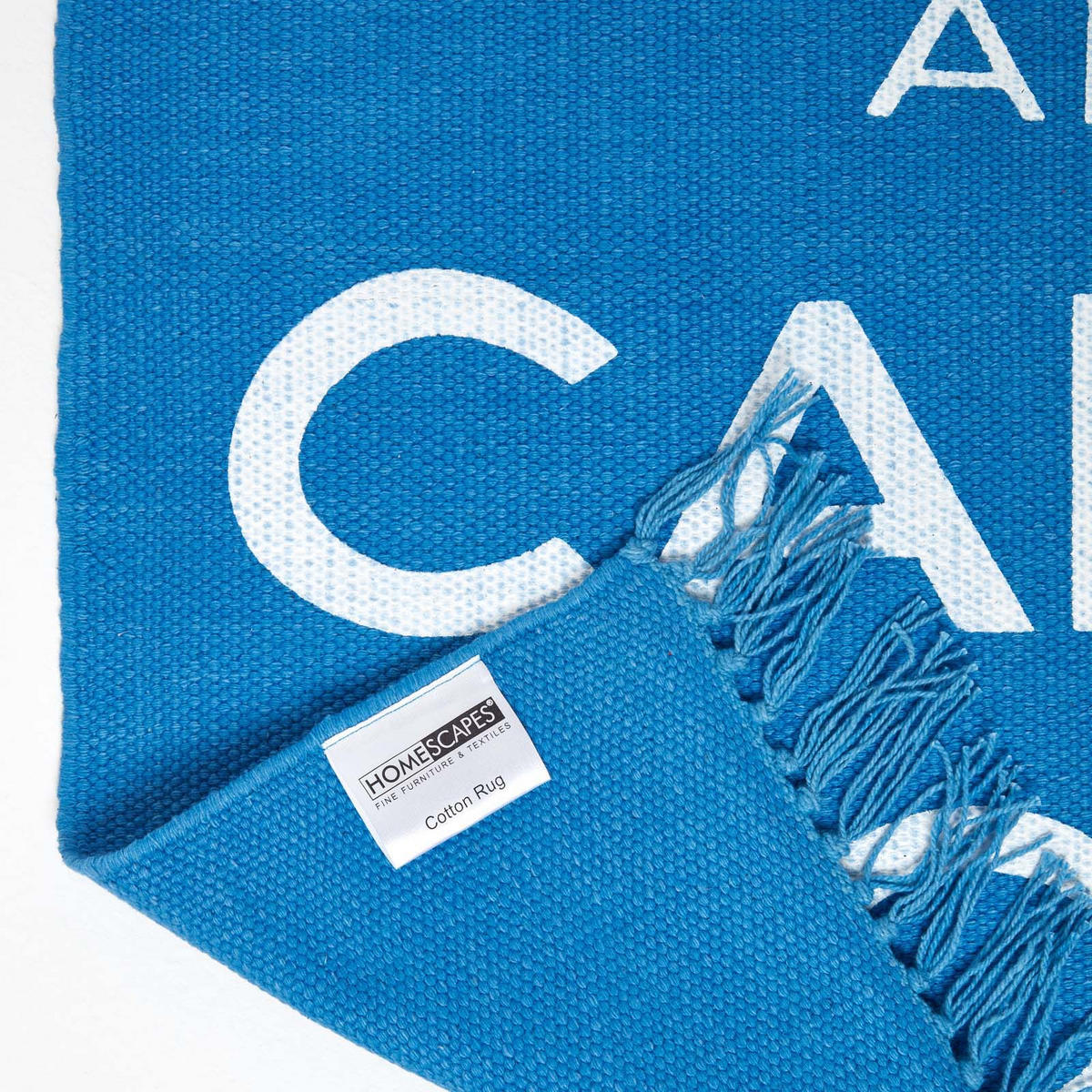 BAUMWOLLTEPPICH Keep Calm and Carry On 60/100 cm - Blau, Textil (60/100cm) - Homescapes