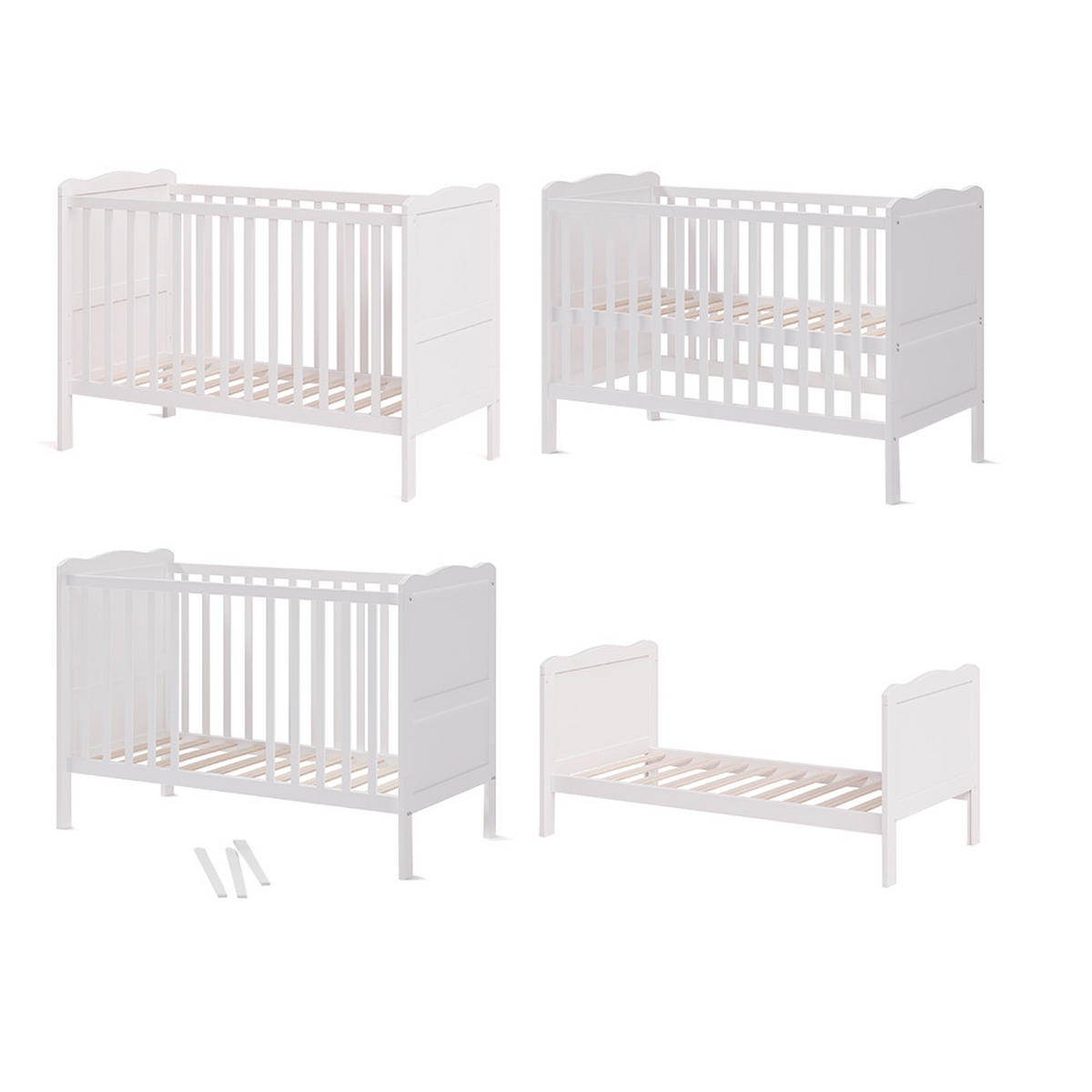 BABYBETT Tobi Weiß 60x120 cm - Weiß, Holz (60/120cm) - VitaliSpa