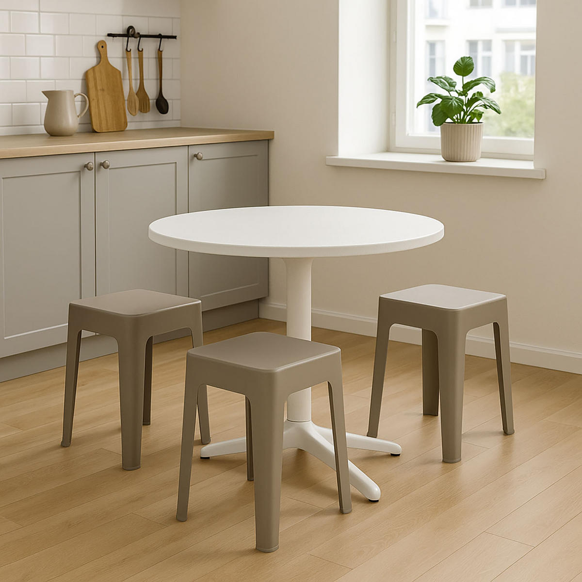 KUNSTSTOFFHOCKER 33/33/47 cm - Anthrazit, Kunststoff (33/47/33cm) - Home Styling Collection
