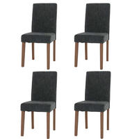 JÍDELNÍ ŽIDLE Šedá, sada 4 ks - šedá, textil (42/90/50cm) - MCW