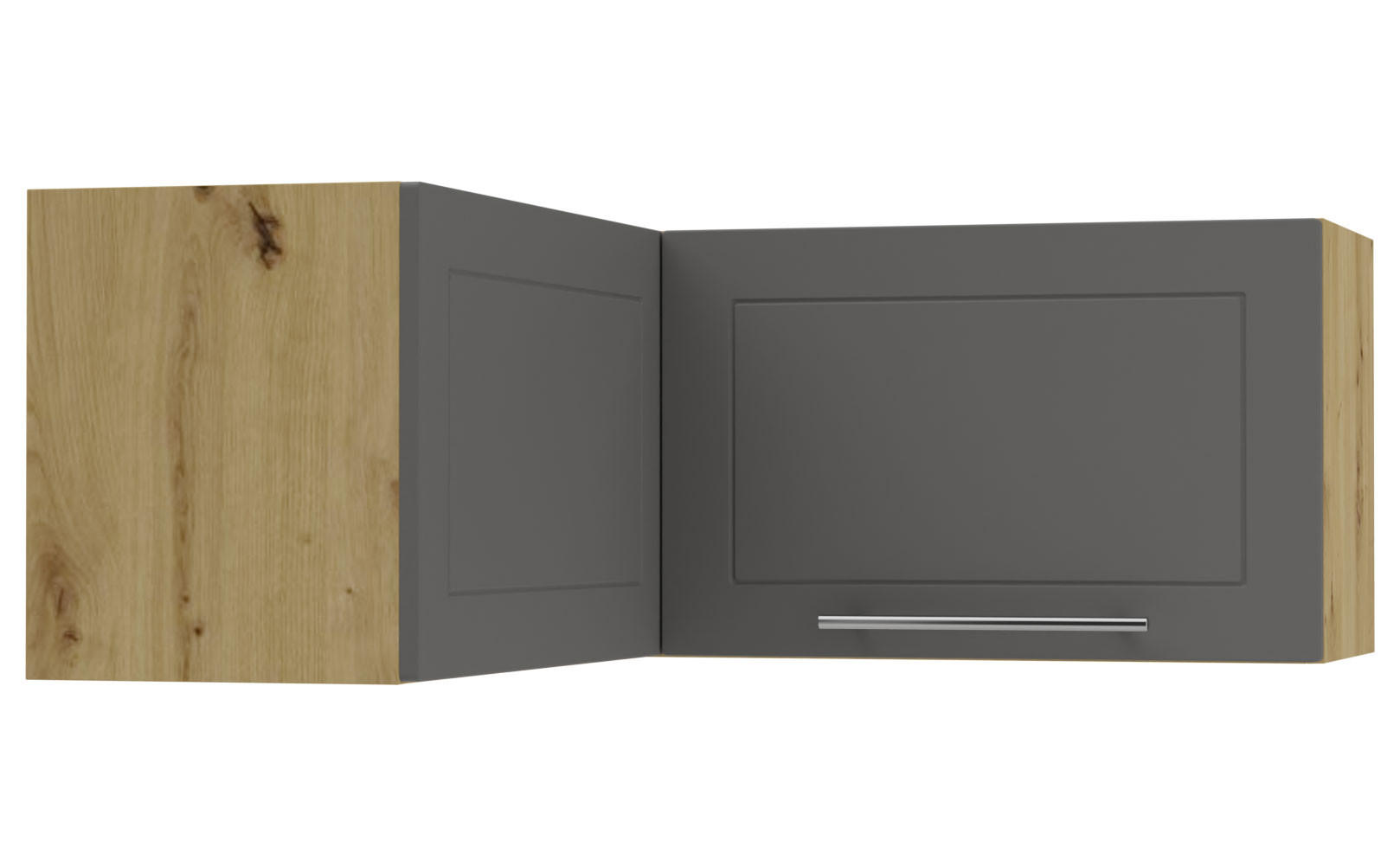 Feldmann-Wohnen Eckhängeschrank Graphit, Eiche Artisan 90x36x90 cm