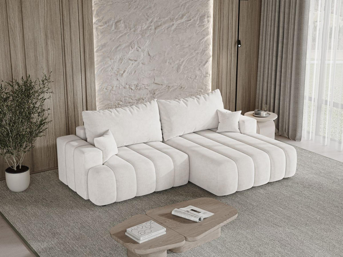 ECKSOFA Caleo Creme Rechts - Creme, Holz/Textil (270/170cm) - Graingold