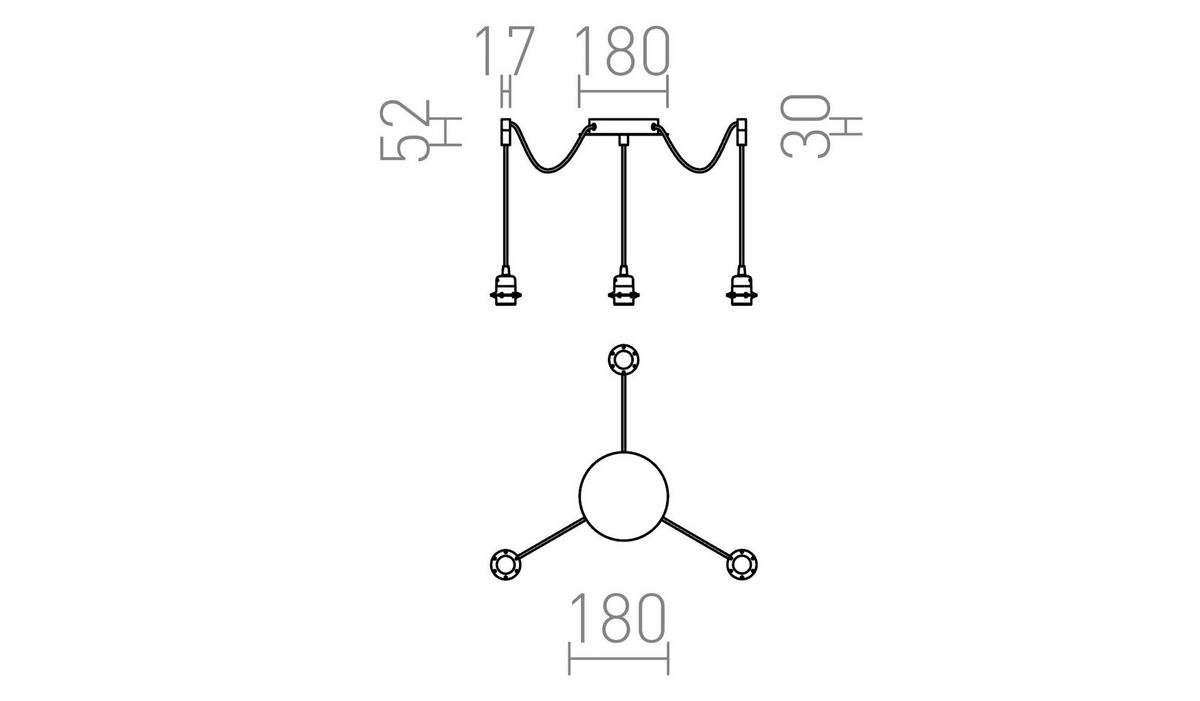 PENDELLEUCHTE KOMBIX 3 Chrom 45 W - Chromfarben, Metall (18/18/3cm) - Rendl