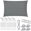 SONNENSEGEL Sunny,umfangreiches Montagematerial,grau - Grau, Kunststoff (300/200cm) - tectake
