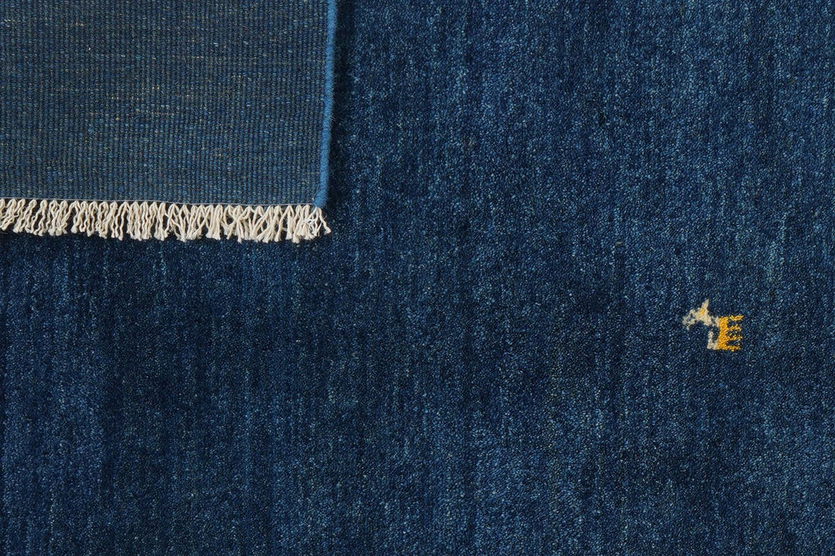GABBEH-TEPPICH handgeknüpft Blau 200/152 cm Schurwolle - Blau, Textil (152/200cm) - Looma
