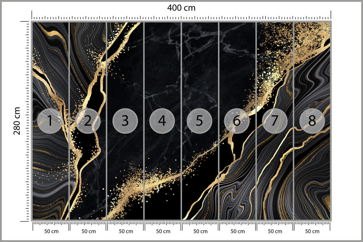 FOTOTAPETE Abstrakter Marmor Muster Glamour 400x280 - Gelb/Beige, Papier (400/280cm) - Muralo