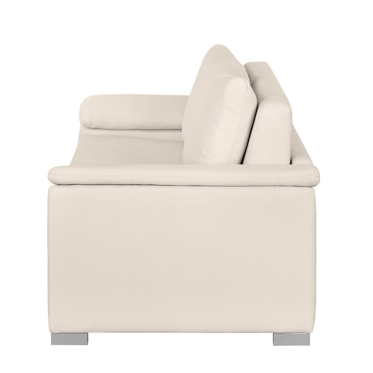 SCHLAFSOFA mit schräger Armlehne - Creme, Textil (210/90/90cm) - home24