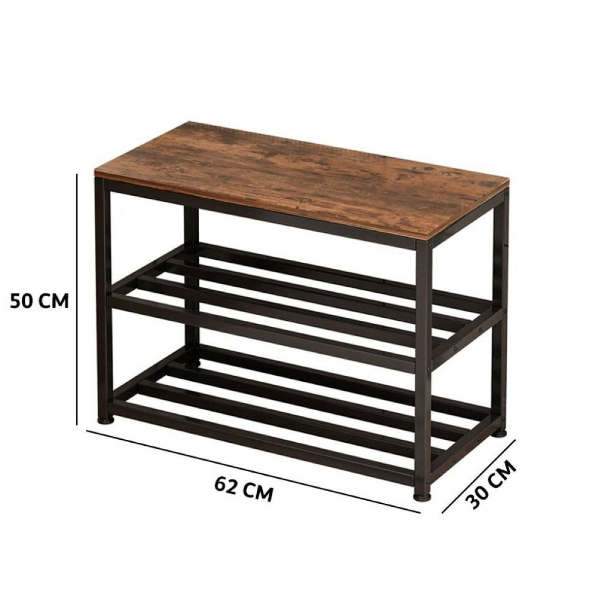 SCHUHREGAL, braun 62/30/52 cm - Braun, Holzwerkstoff (62/52/30cm)