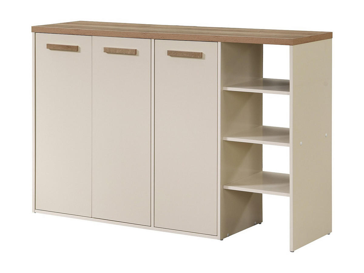 SCHUHSCHRANK - 120 cm x 30 cm - holz - beige, naturfarben hell Skaido - Beige/Naturfarben, Holz (120/80/30cm) - Vente-Unique