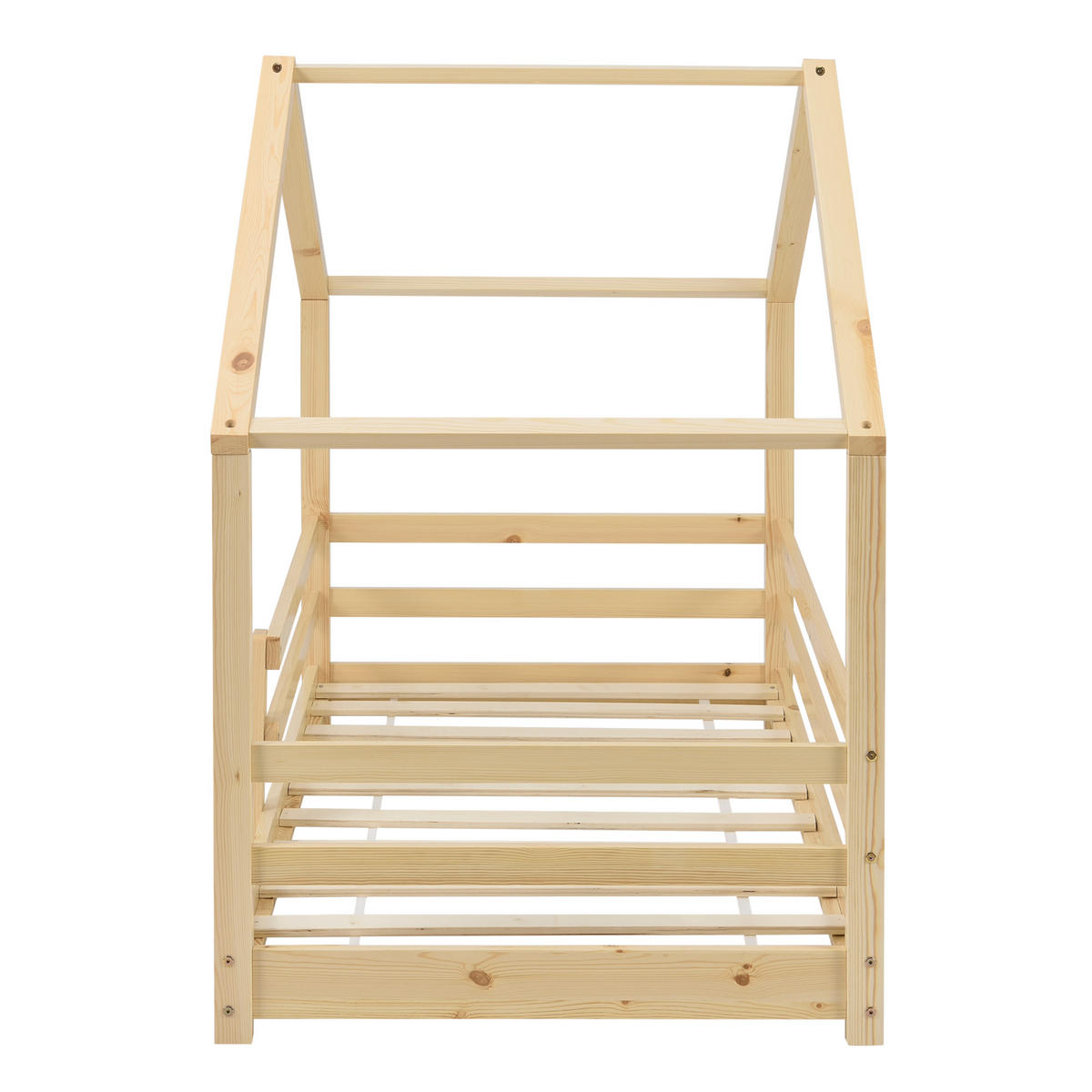 HAUSBETT Knätten - Naturfarben, Holz (80/160cm) - [en.casa]