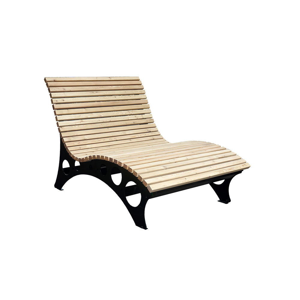 WELLENHOLZLIEGE TAIGA - Breite: 150 cm - Naturfarben, Holz (150/114/157cm) - Home Deluxe