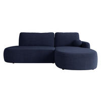 ECKSOFA Loridu O, Seite: Rechts - Schwarz/Dunkelblau, Holz/Kunststoff (274/174cm) - MIRJAN24