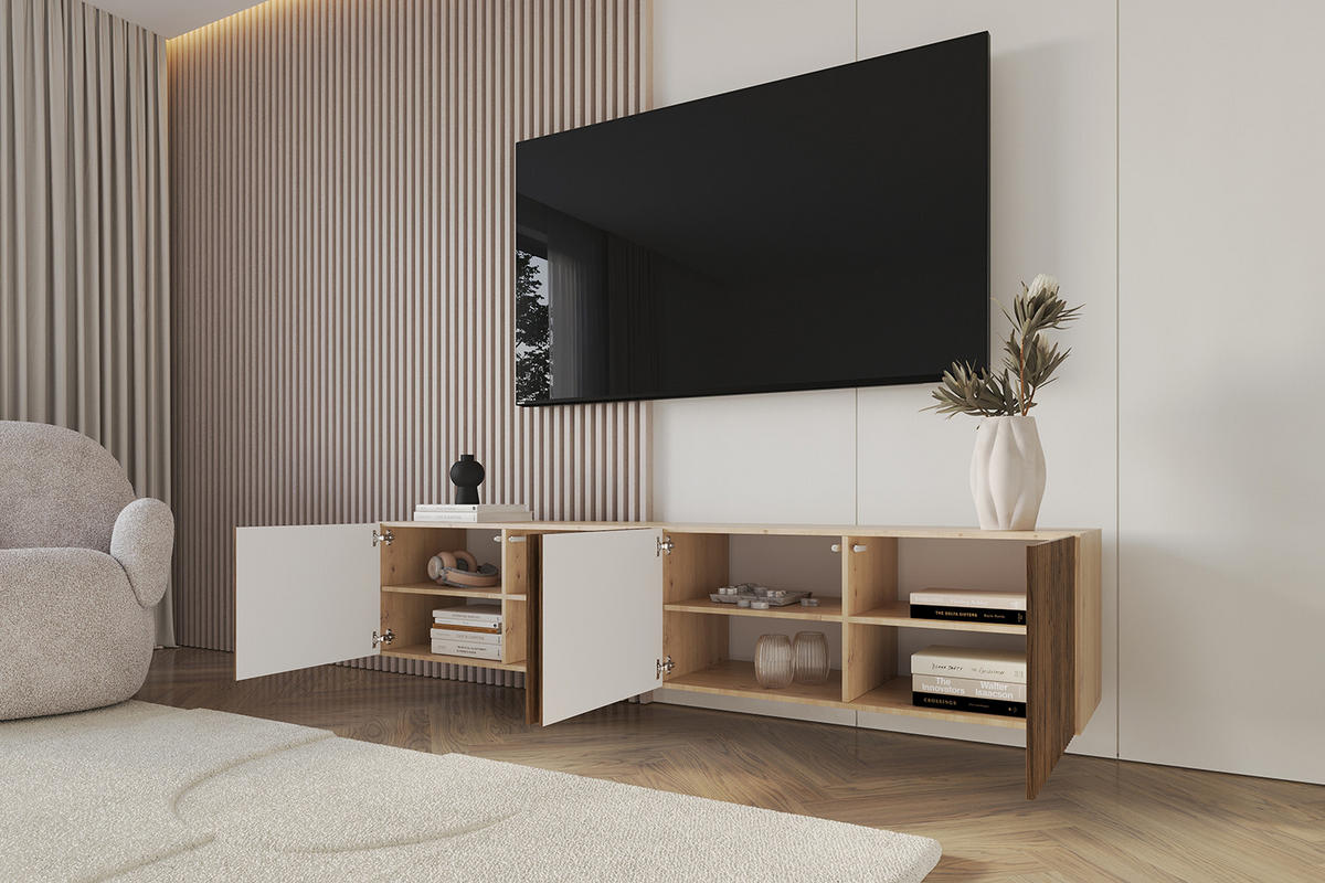 LOWBOARD NOA-2-W 2x100x40x41 cm - Artisan / Katania - Eiche Wotan, Holzwerkstoff (200/40/41cm) - ALTDECOR