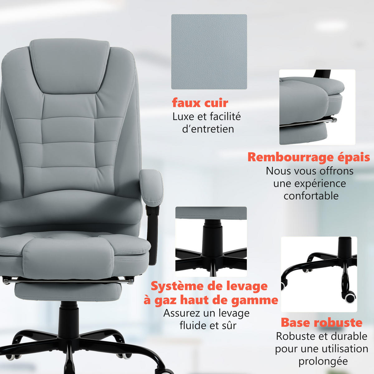CHEFSESSEL DE-11832 7-Punkt-Massage & 155° Neigung Grau - Grau, Metall (79/121/67cm) - ComfortXL