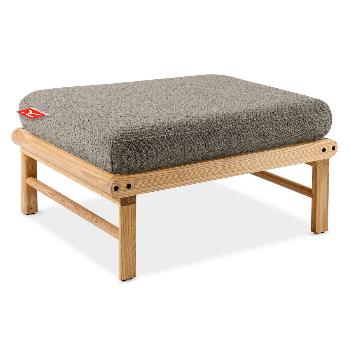 GARTENLOUNGE-HOCKER ATREDA - Grau, Holz/Textil (70/42/80cm) - KONSIMO®