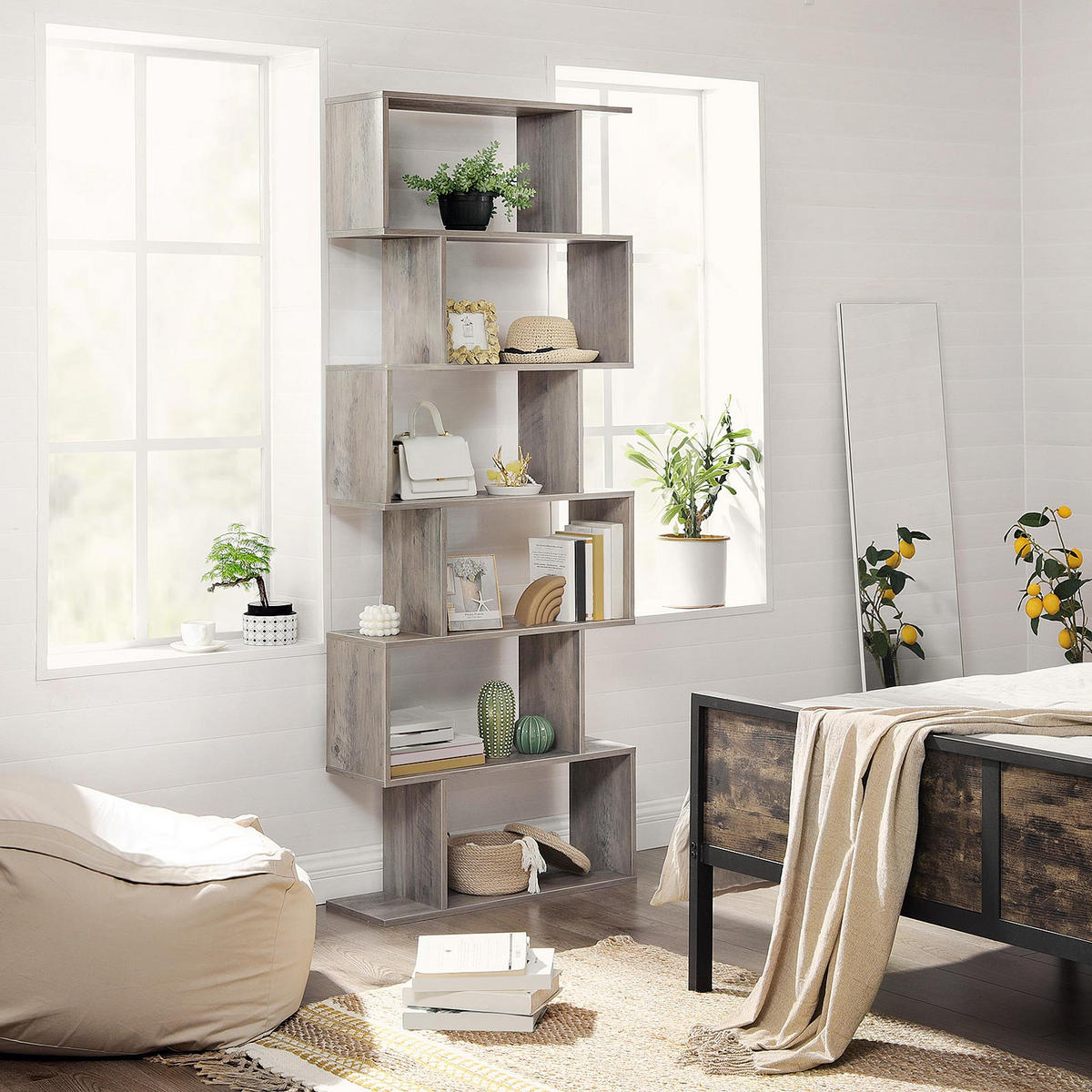 BÜCHERREGAL STANDREGAL - Beige, Holzwerkstoff (24/191/70cm) - Hansiro