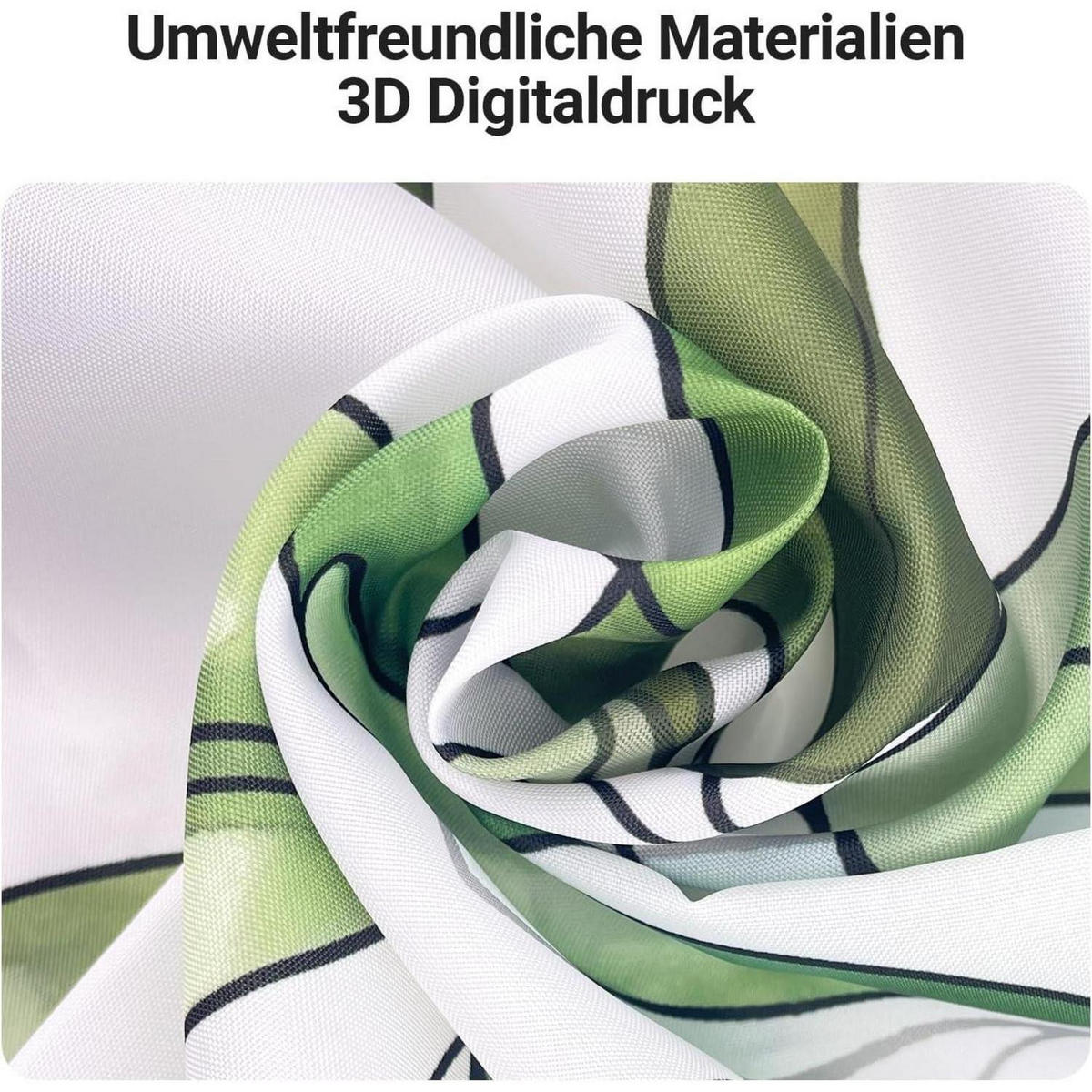 DUSCHVORHANG Grün Blätter 100 x 180 cm - Grün, Textil (100/180cm)