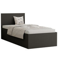 BETT SIMPLE 90/200 cm Bettkasten, ohne Matratze, Schwarz - Schwarz, Holz/Holzwerkstoff (90/200cm) - Idohome