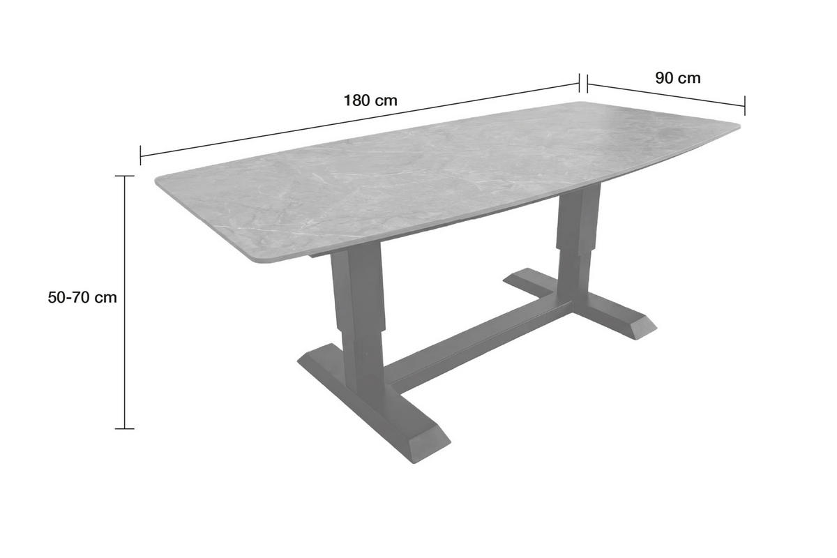 GARTENTISCH Malte 180x90cm, Stein, Taupe - Taupe, Stein (90/180cm) - dasmöbelwerk