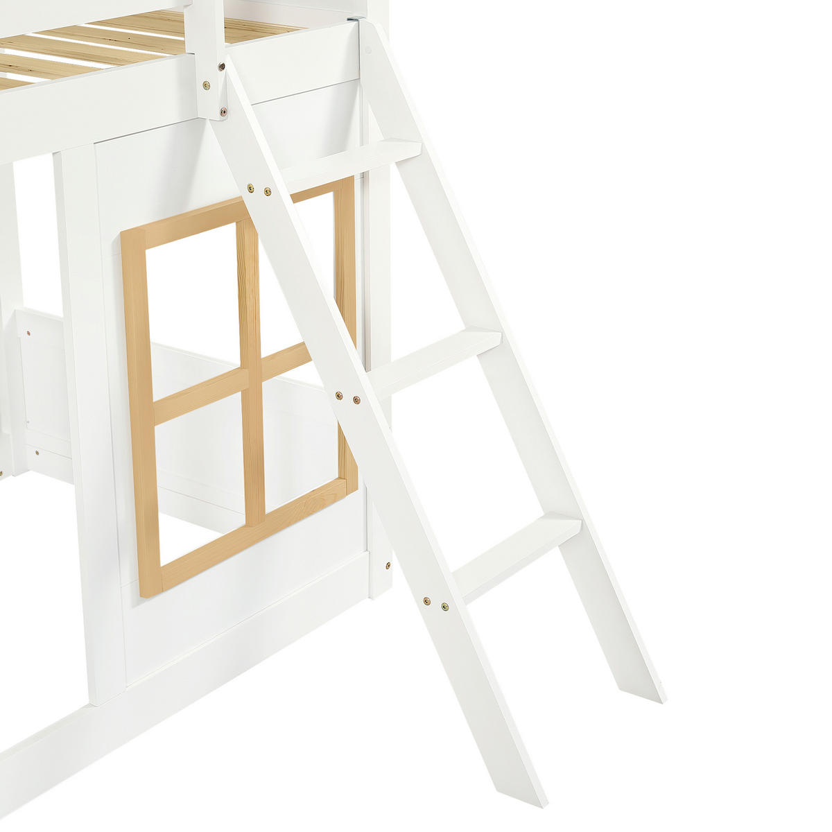 ETAGENBETT Kiefer MDF Sperrholz 90/200 cm Weiß, Natur - Ahornfarben/Weiß, Holz/Holzwerkstoff - Raumix