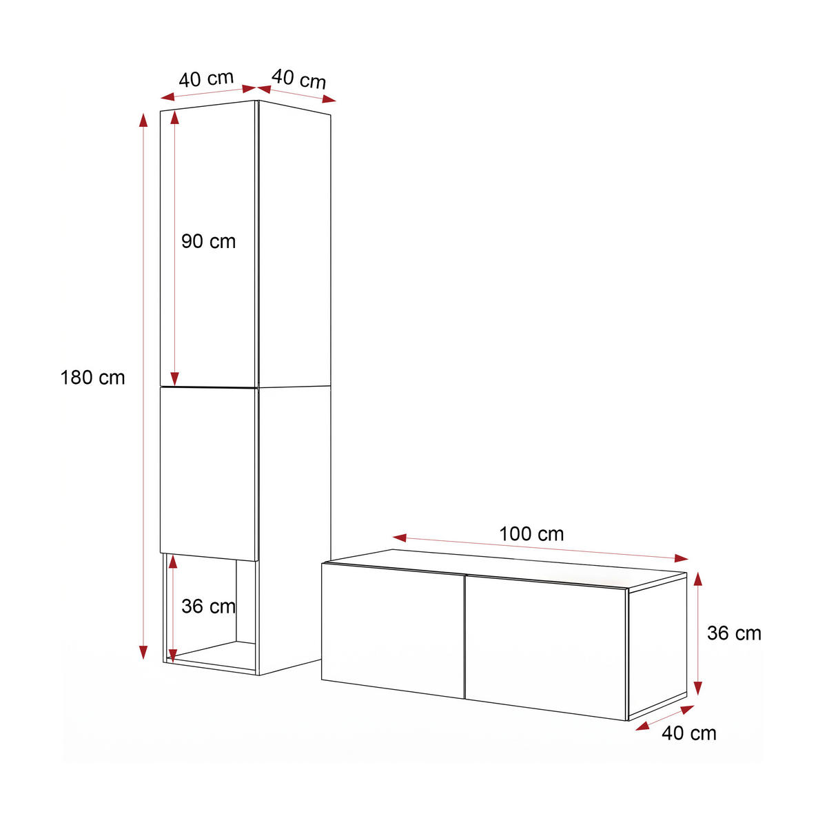 WOHNWAND ANGEL LINE V 2-teilig, mit LED-Beleuchtung, Kaschmir - Kaschmir, Holzwerkstoff (140/180/40cm) - Idohome