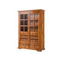 VITRINE Akazie 134x50x196 honig lackiert OXFORD #0456 - Braun, Holz (134/196/50cm) - Massivmoebel24