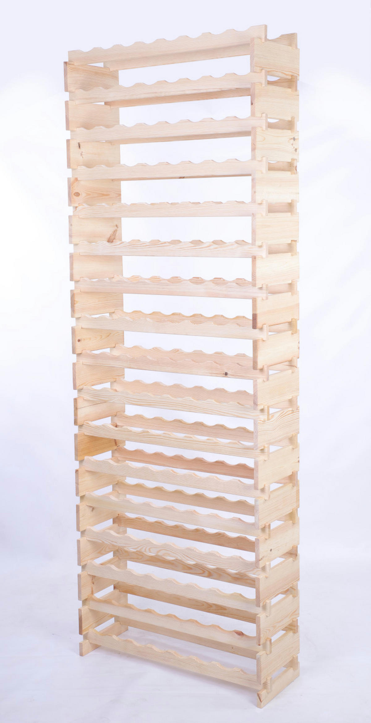 WEINREGAL VINOTECA FLEX PRO HxBxT 247x84x28cm 144 Flaschen auf 18 Ebenen Natur unbehandelt - Naturfarben, Holz (84/247/28cm) - PROREGAL
