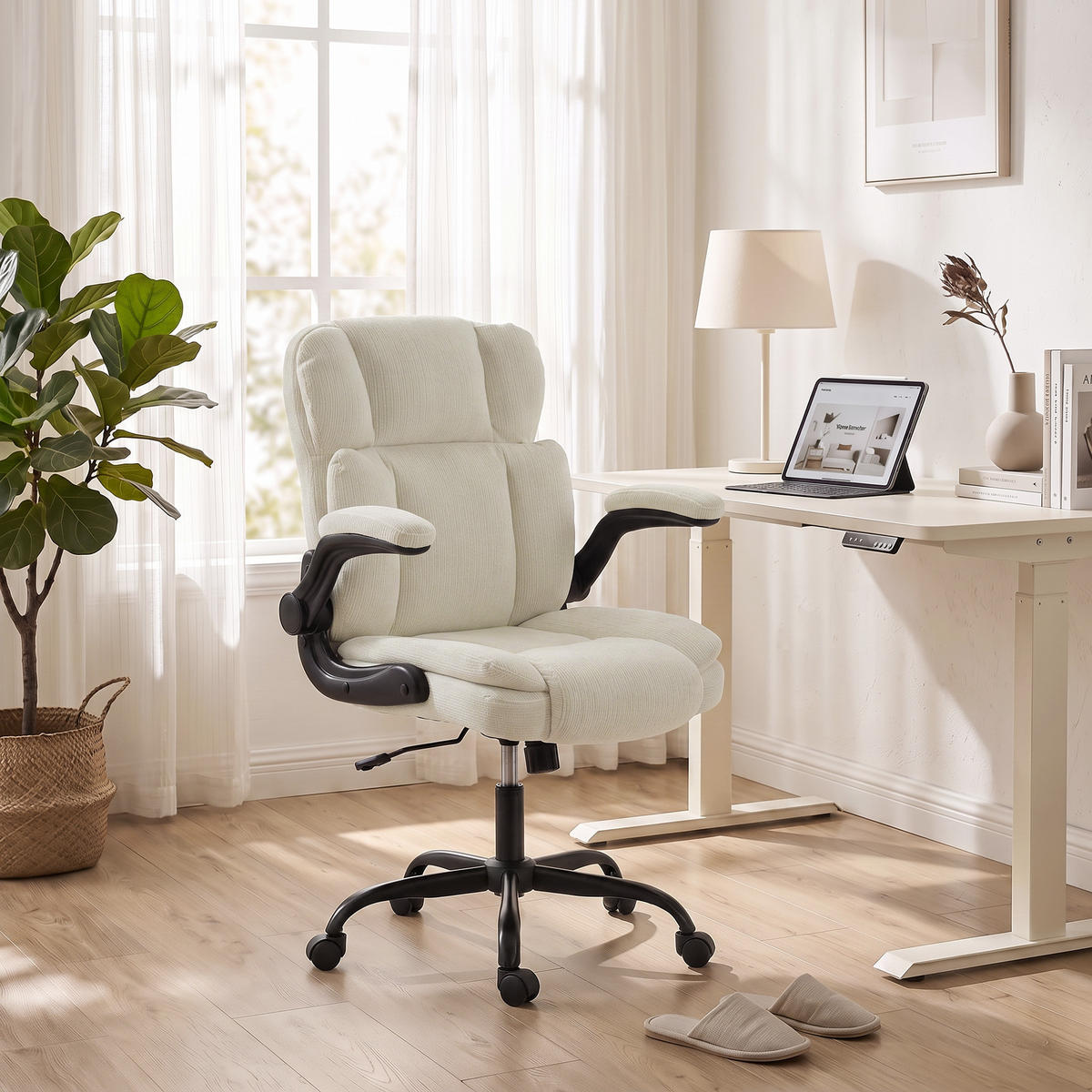 BÜROSTUHL Beige 70.0/67.0/108.0 cm - Beige, Metall (67/108/70cm)