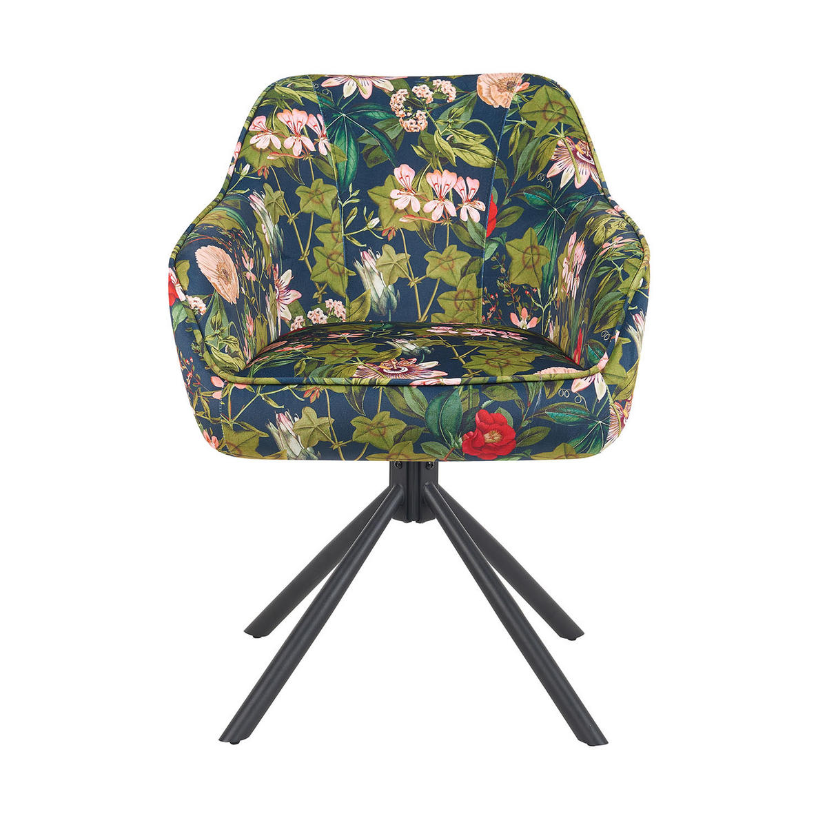 ARMLEHNSTUHL Mika-Maya 2er-Set - Multicolor/Schwarz, Textil/Metall (60/82/61cm) - DUBI Möbel