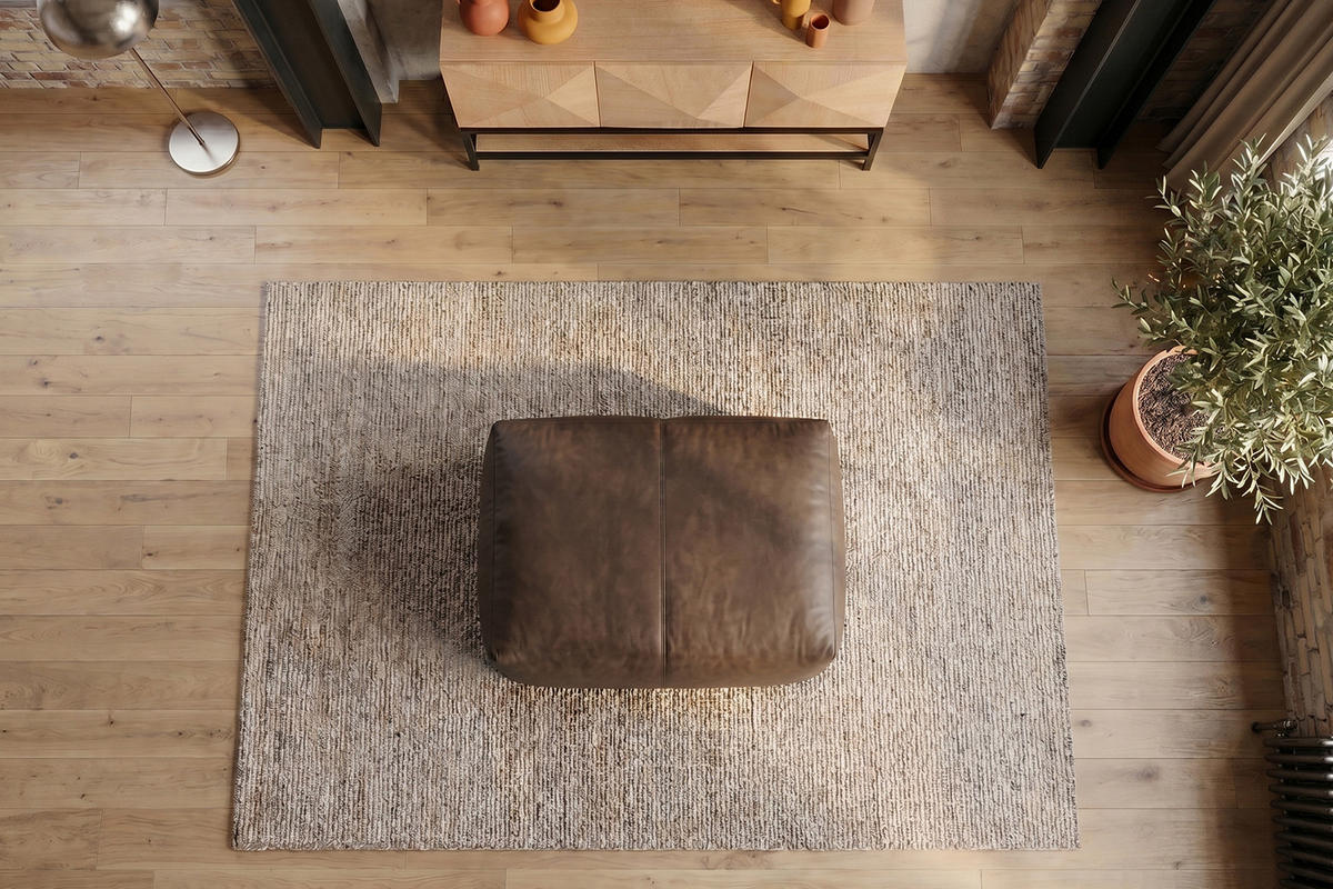 POLSTERHOCKER CELESTE Dunkelbraun Leder - Dunkelbraun, Leder/Kunststoff (120/48/80cm) - KAWOLA