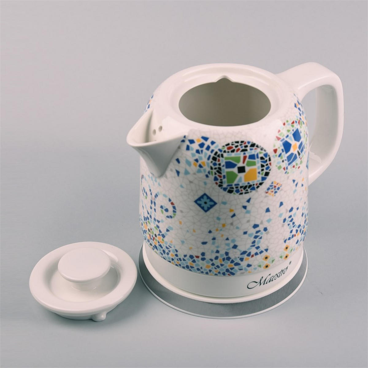 WASSERKOCHER ELEKTRISCH Weiß 15/15/21 cm MR068MOSAIC - Weiß, Keramik (15/21/15cm) - Maestro 