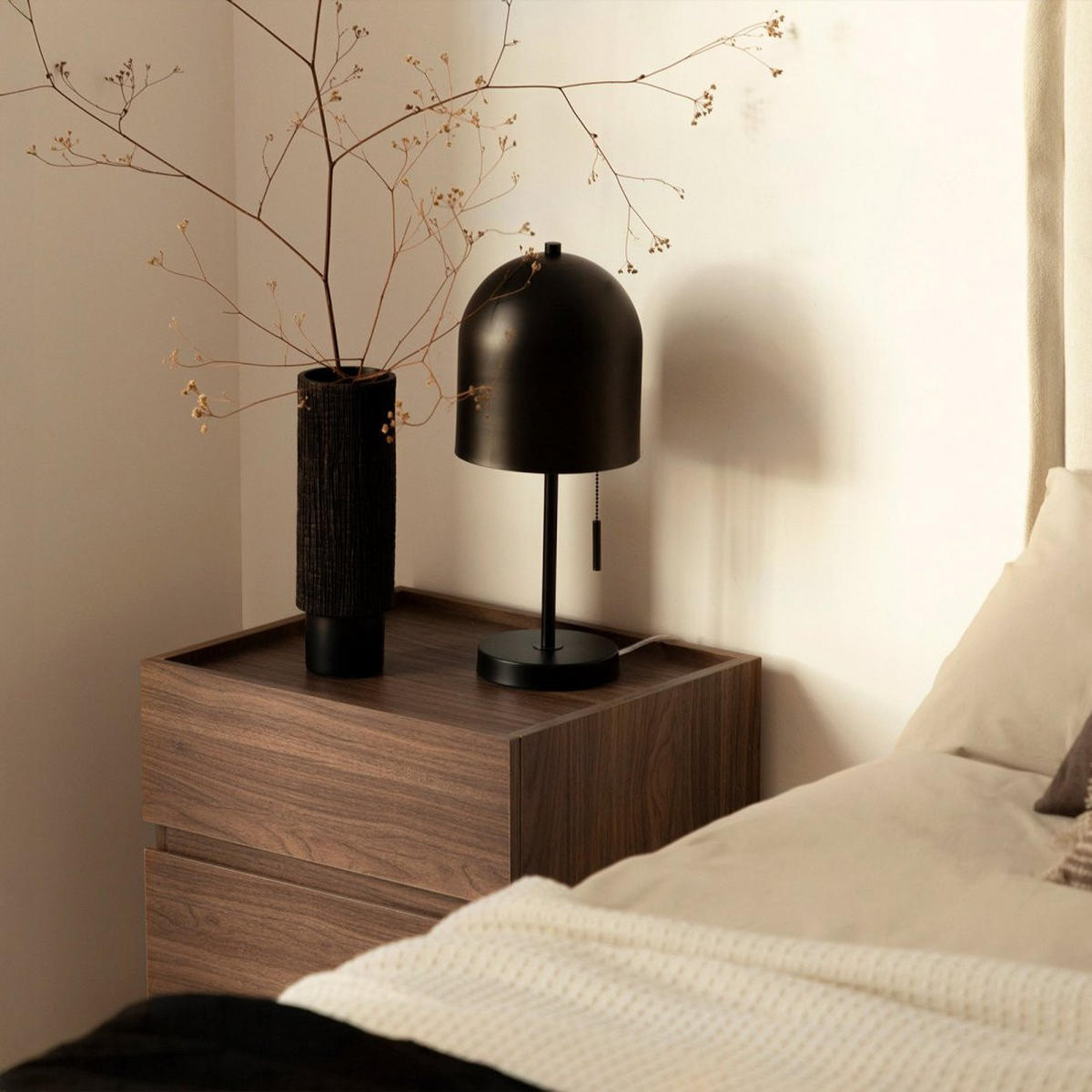 NACHTTISCH 2 SCHUBLADEN Peyton Walnuss 47 cm x 56 cm - Walnussfarben, Holzwerkstoff (47/56/40cm) - Klast Home