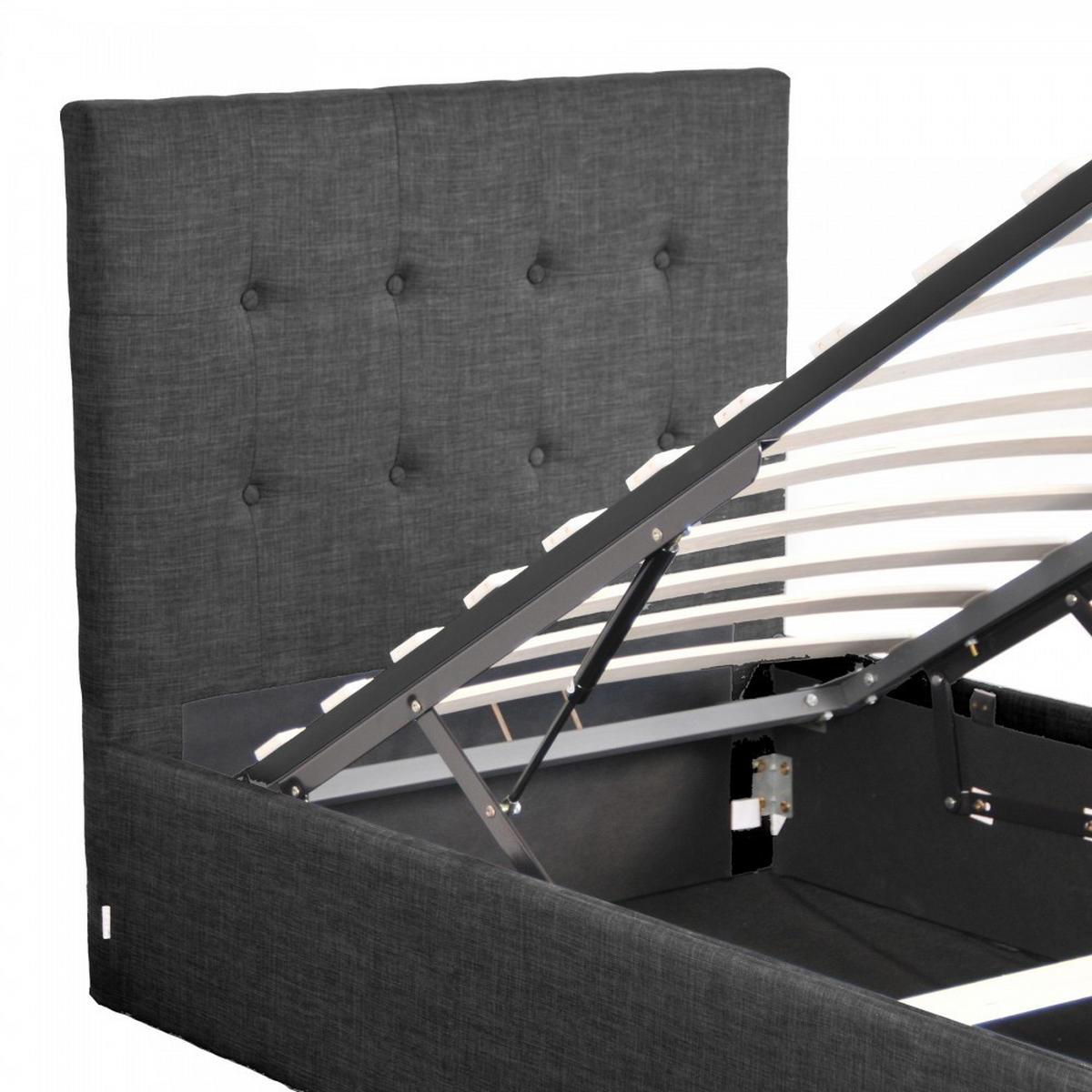 BETT PARMA mit Lattenrost 90x190 - Dunkelgrau - Dunkelgrau, Holzwerkstoff (90/190cm) - Weber Industries